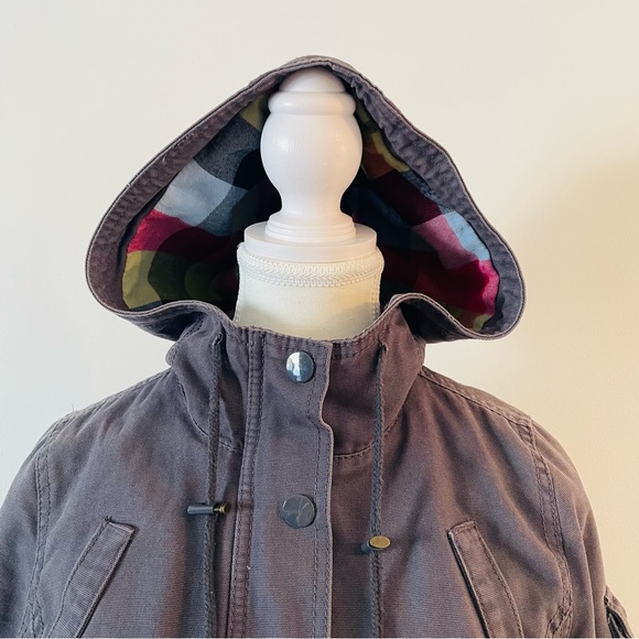 Utility Cotton Jacket Plaid Flannel Gray Mossimo Supply Co. Women’s Size Small - Picture 4 of 13